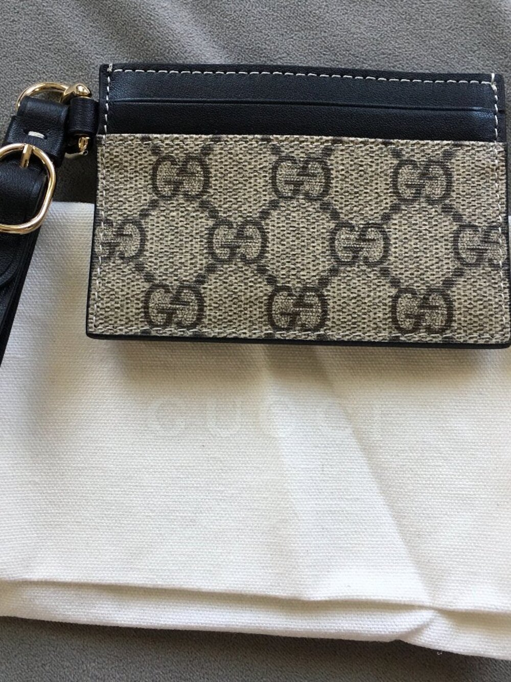 GG EMBLEM CARD CASE WITH STRAP - Picture 2 of 5